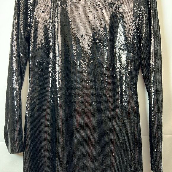 Michael Kors Black Sequin Dress with chain accent size m. NWT - Picture 3 of 14